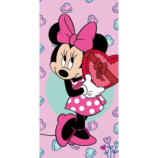 Розова хавлиена детска  кърпа 70x140 cm Minnie - Jerry Fabrics