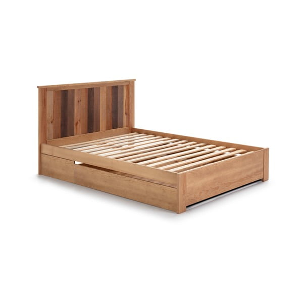 Двойно легло с решетка 140x190 cm в естествен цвят Maude - Marckeric