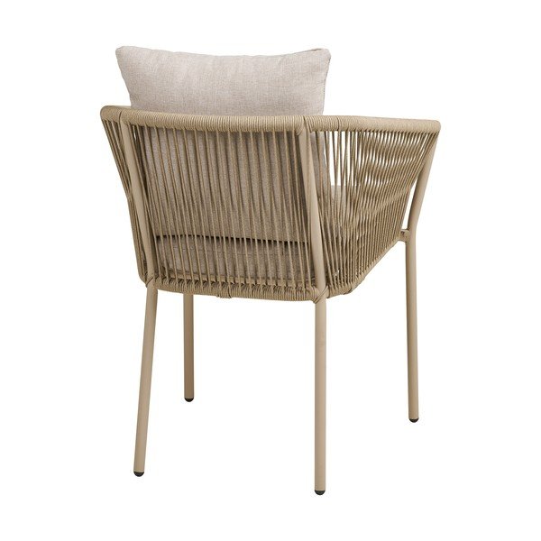 Бежов градински стол метален/подплатен Salerno – House Nordic-image-4