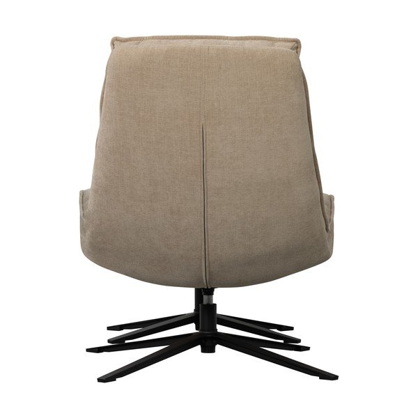 Въртящ се шенилов фотьойл с табуретка в естествен цвят Kube – WOOOD-image-4