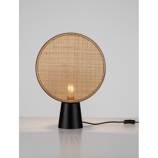 Матово черно/в естествен цвят метална настолна лампа (височина 48,5 cm) Tierra – Nova Luce-image-4