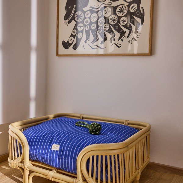 Синьо  памучно легло за домашни любимци за куче 94x75 cm Kyoto – OYOY Living Design-image-1
