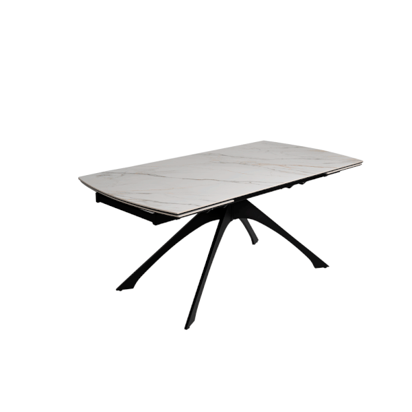 Сгъваема трапезна маса с допълнителна плоча с плот от имитация на мрамор 90x180 cm Rocía – Ixia