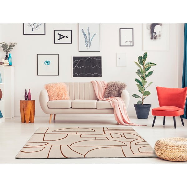 Килим в тухлен и кремав цвят 80x150 cm Beruti – Universal-image-2