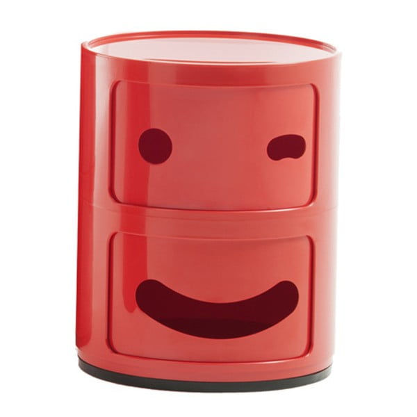 Červený kontejner se 2 zásuvkami Kartell Componibili Blink