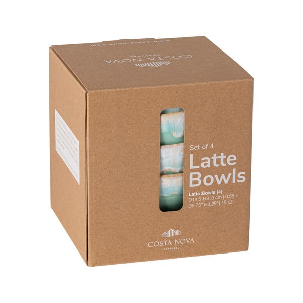 Тюркоазени керамични купички в комплект от 4 части ø 15 cm Latte - Costa Nova-image-3