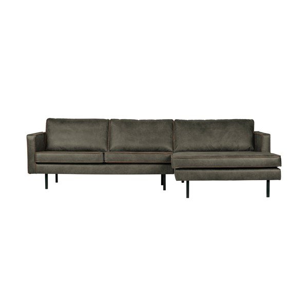 Сив ъглов диван от изкуствена кожа (десен ъгъл) Rodeo – WOOOD