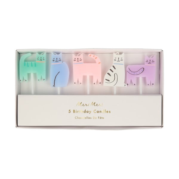 Свещички за торта в комплект 5 бр. Cat – Meri Meri