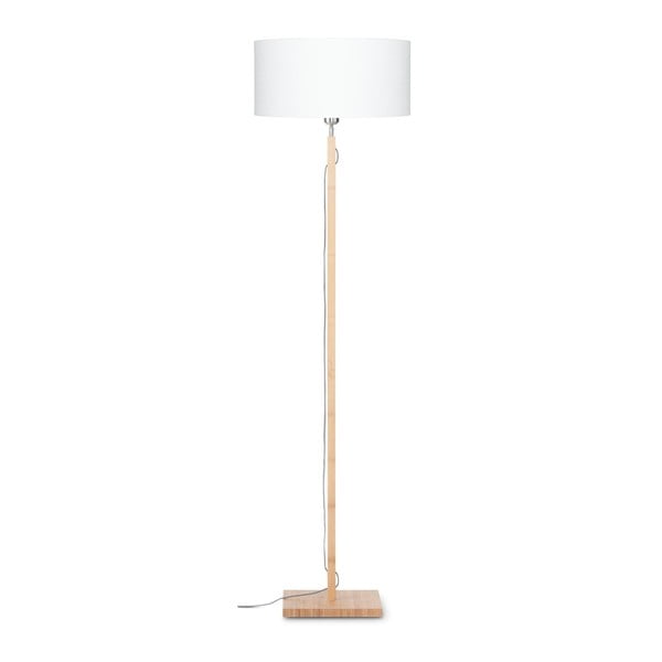 Подова лампа с бял абажур и конструкция от бамбук Fuji - Good&Mojo