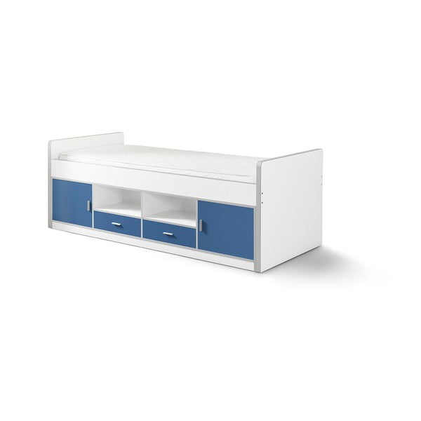 Детско легло в бяло и синьо с място за съхранение , 200 x 90 cm Bonny - Vipack