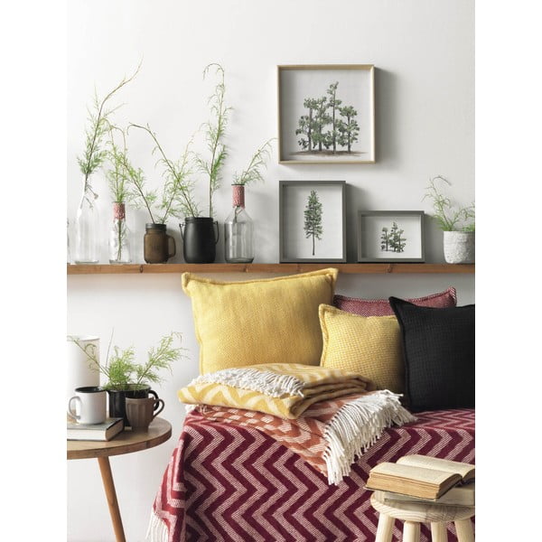 Бургундско червено каре със съдържание на памук , 140 x 180 cm Chevron - Euromant-image-1