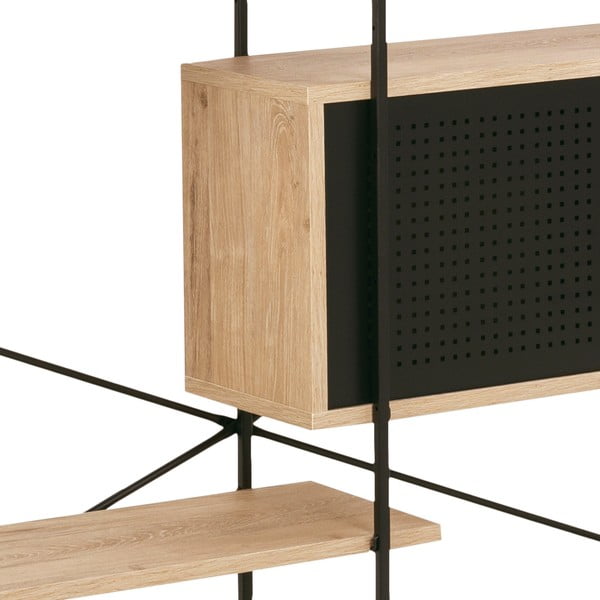 Черна етажерка за книги в дъб 172x188 cm Angus - Actona-image-3