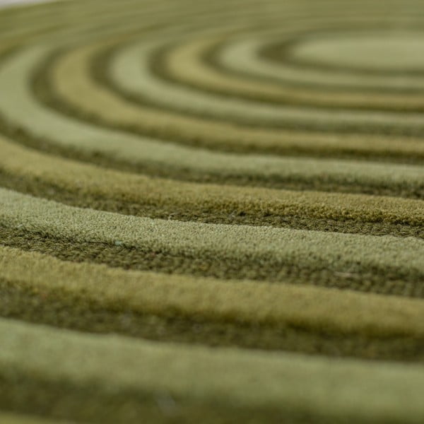 Зелен ръчно изработен вълнен килим 120x180 cm Conway Retro – Flair Rugs-image-2