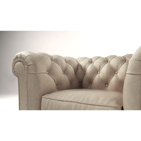 Кремаво кадифено кресло Cambridge - Ropez-image-3