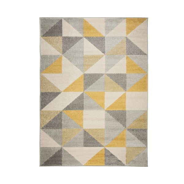 Сив и жълт килим Градски триъгълник, 200 x 275 cm - Flair Rugs