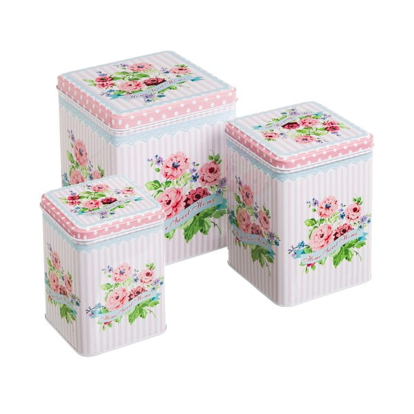 Sada 3 kvádrových krabic Unimasa Sweet Home, výška 15,8 cm
