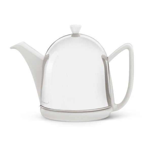 Бял чайник с цедка за насипен чай Manto, 1 л - Bredemeijer