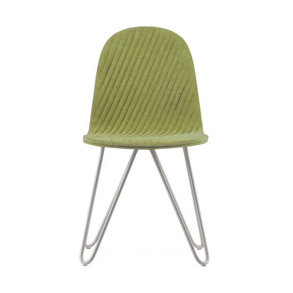 Světle zelená židle s kovovými nohami Iker Mannequin X Stripe