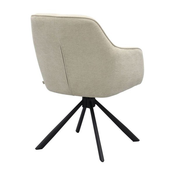 Кремав тапициран трапезен стол с подлакътници Avola – Unique Furniture-image-4