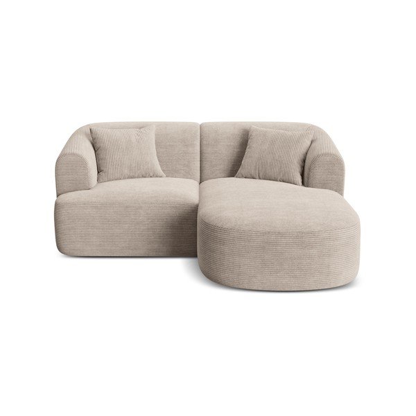 Светлокафяв ъглов диван от рипсено кадифе (десен ъгъл) Campi – Cosmopolitan Design