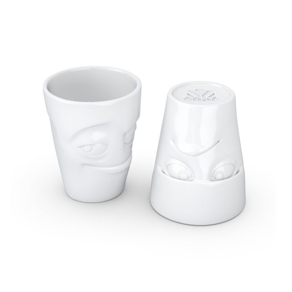 Комплект от 2 бели порцеланови чаши Grumpy & Impish - 58products