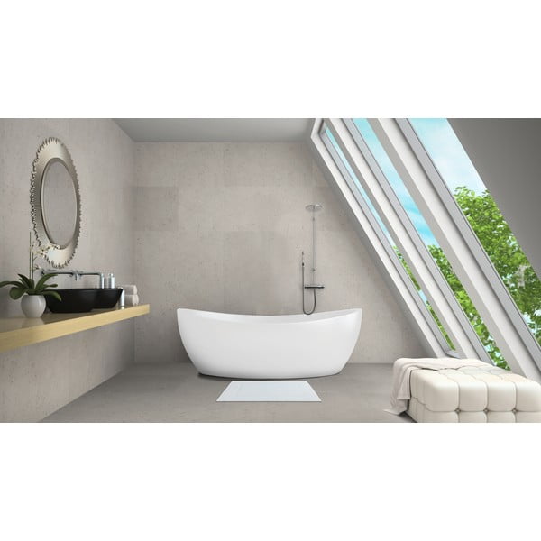 Бяла текстилна постелка за баня 40x60 cm Zen - Allstar-image-1