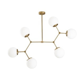 Окачване за 6 крушки в златисто-бял Дамар - Opviq lights