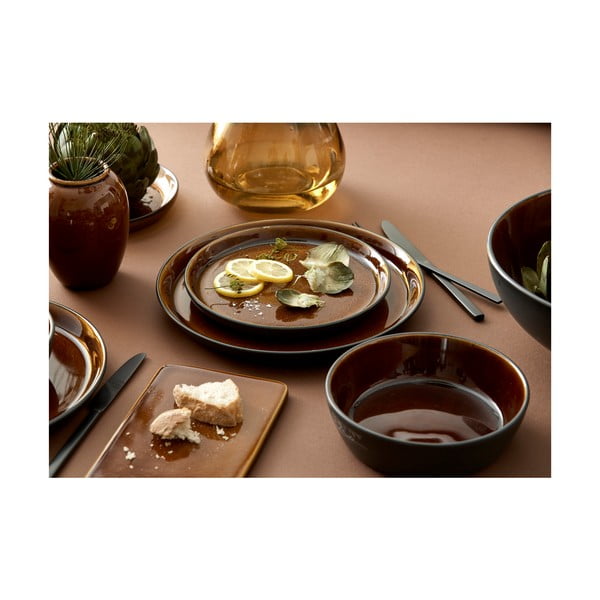 Черна/в кехлибарен цвят глинена чиния ø 27 cm Gastro Black/Amber – Bitz-image-4