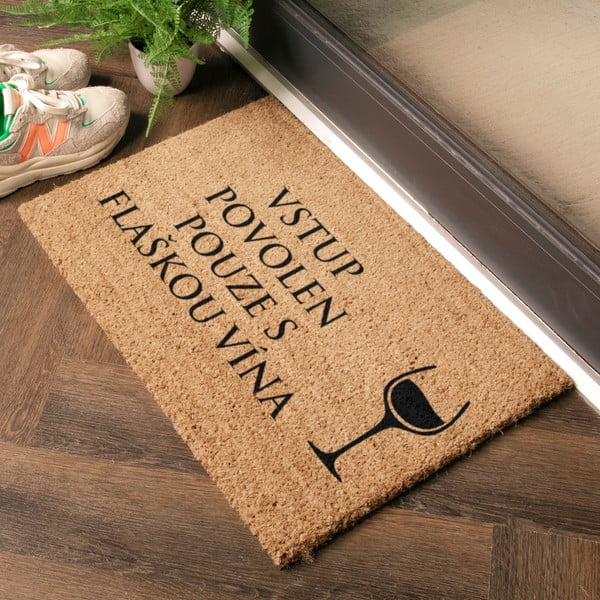 Изтривалка от кокосови влакна 40x60 cm Flaška Vína – Artsy Doormats-image-2