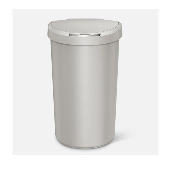 Světlešedý bezdotykový odpadkový koš , 40 l