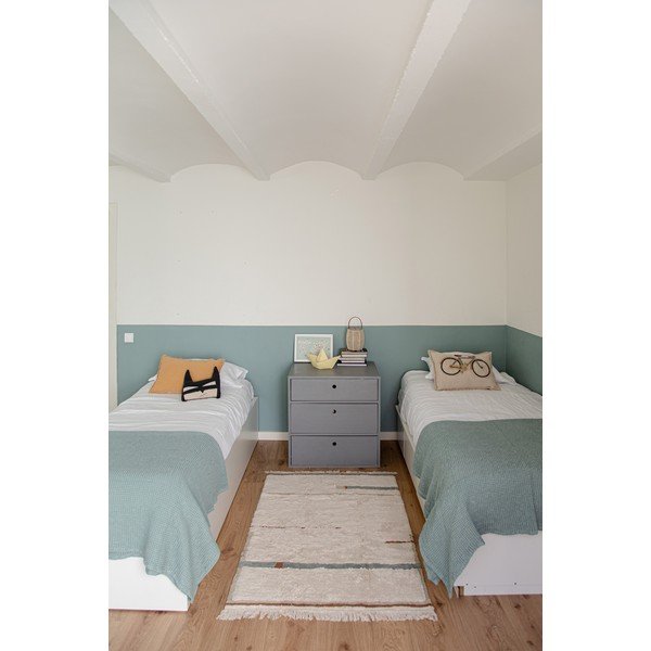 Син и кремав ръчно изработен памучен килим подходящ за пране 90x130 cm Lanes Vintage Blue – Lorena Canals-image-3