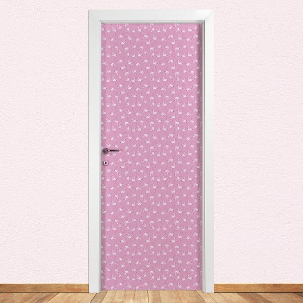 Стикер за врата Flamingo Rosa, 80 x 215 cm - LineArtistica