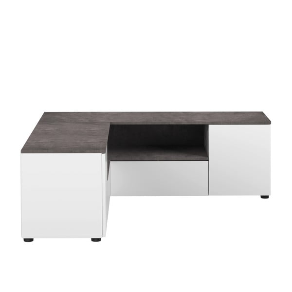 Сиво-бяла маса за телевизор от бетон 130x46 cm Angle - TemaHome-image-2
