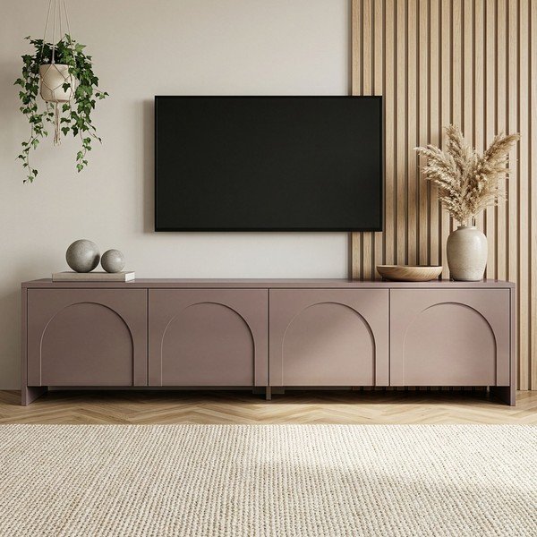 Кафяво-сива маса за телевизор 180x45x32 cm Aurelia – Kalune Design-image-2