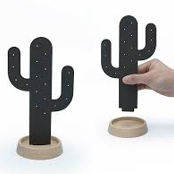 Черна стойка за бижута &CO Cactus - Qualy-image-2