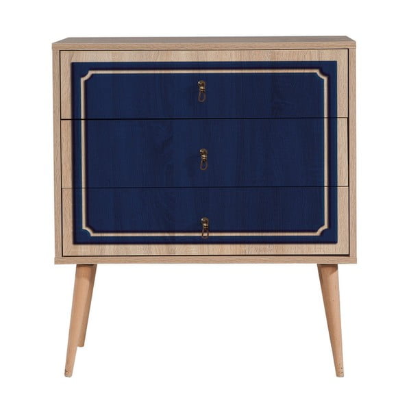 Скрин с 3 чекмеджета Trio Blue Mood, 80 x 90 cm - Vella
