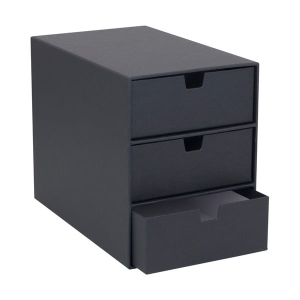 Тъмно сива кутия за чекмеджета с 3 отделения Ingrid - Bigso Box of Sweden-image-3