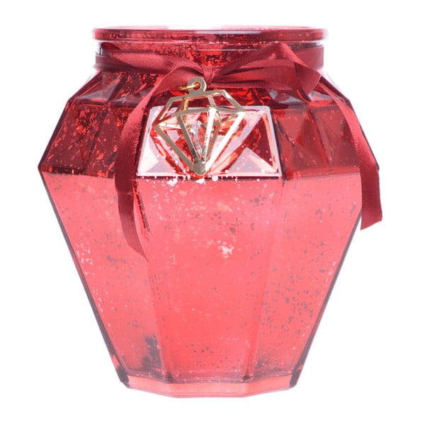 Червен стъклен свещник, височина 16 cm - Ewax