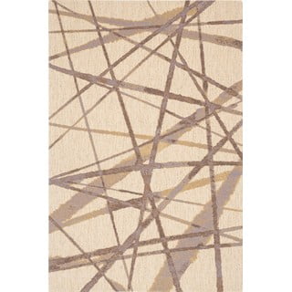 Бежов вълнен килим 133x180 cm Sticks - Agnella