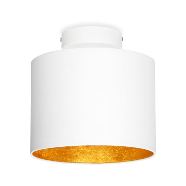 Бяла лампа за таван със златен детайл MIKA XS, ø 20 cm Mika - Sotto Luce