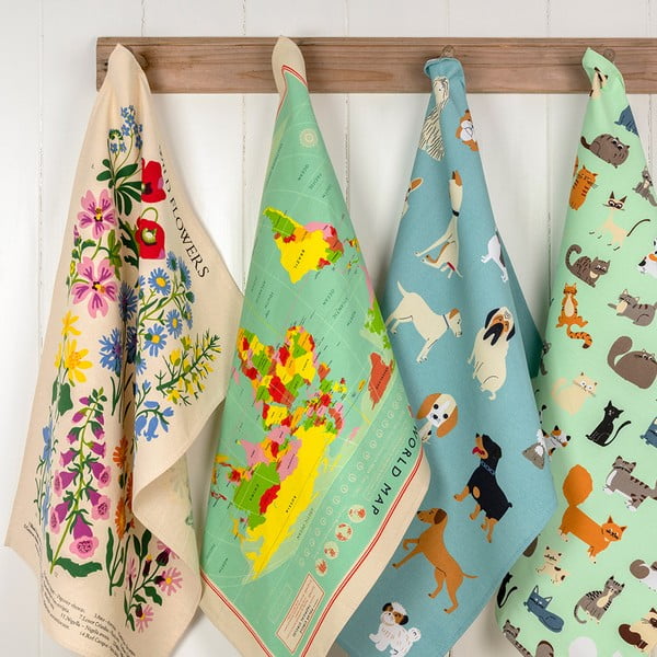 Памучна кърпа , 50 x 70 cm World Map - Rex London-image-2