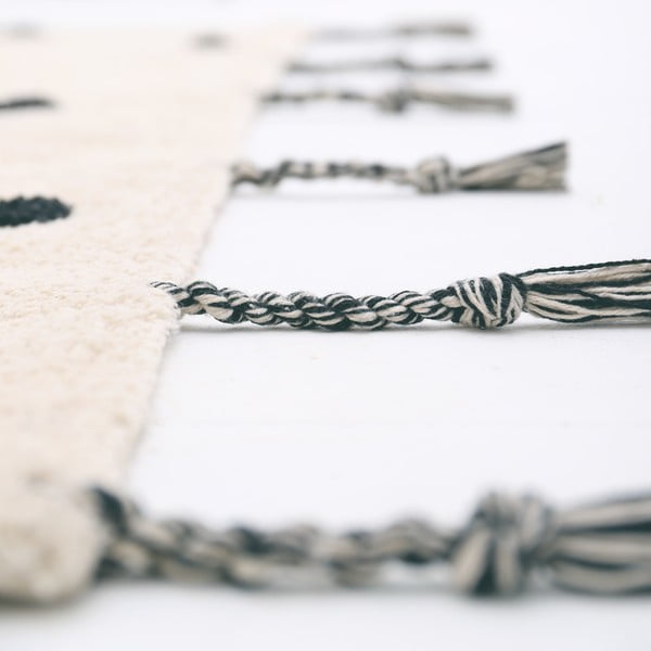 Черен кремав памучен килим подходящ за пране ръчно изработен 100x150 cm Nümi Black – Nattiot-image-4