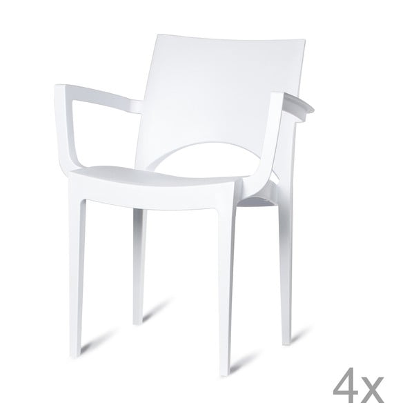 Sada 4 plastových židlí Olbia