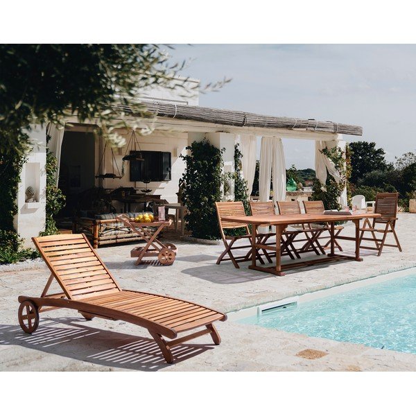 Градински стол от масивно дърво в естествен цвят Noemi – Bizzotto-image-1