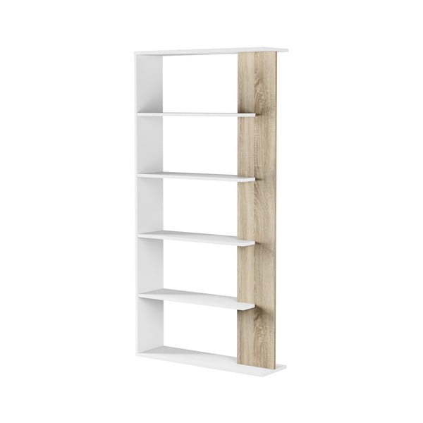 Кафяво-бял шкаф за книги Гланциран, 90 x 180 cm - Evergreen House