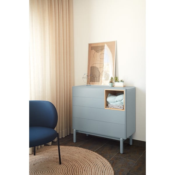 Син/сив нисък скрин 90x90 cm Corvo – Teulat-image-1