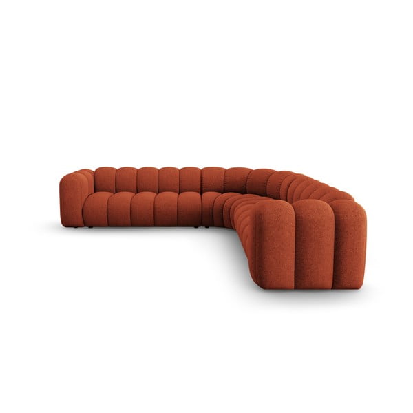 Шенилов модулен ъглов диван в тухлен цвят Lupine – Micadoni -image-2