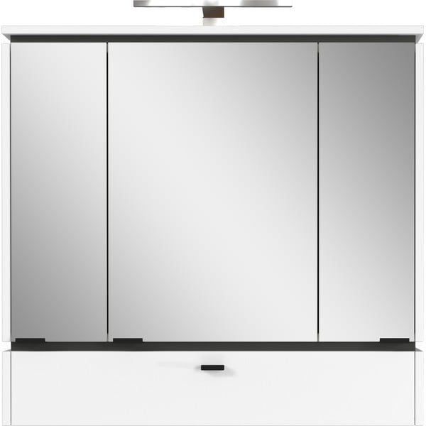 Бял шкаф за баня с огледало и осветление 79x80 cm Modesto - Germania