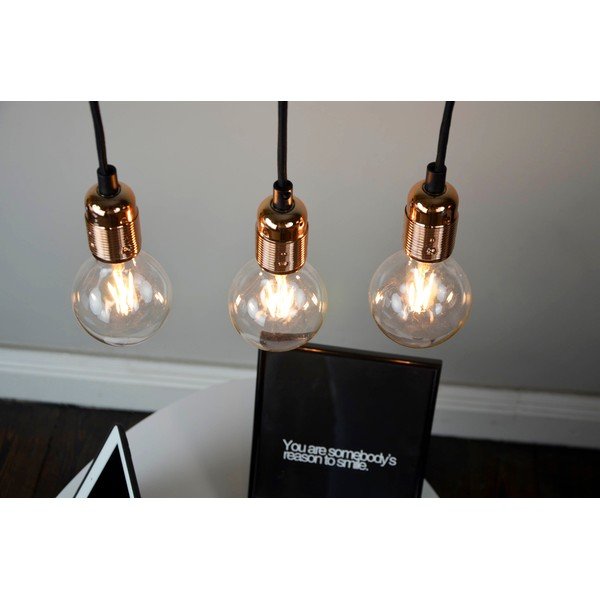 Черен медальон с три рамена и детайли в цвят на мед Uno - Sotto Luce-image-2