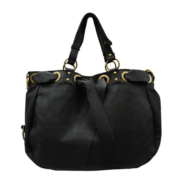 Черна чанта от естествена кожа Rento - Andrea Cardone